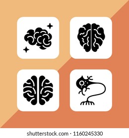 mind icon. 4 mind set with neuron and brain vector icons for web and mobile app