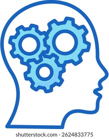 Mind Icon Blue Vector Illustration