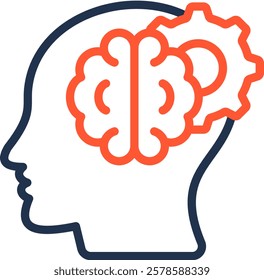 Mind Icon Color Line Vector Illustration