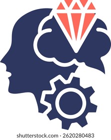 Mind Icon Glyph Color Vector Illustration