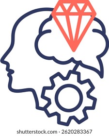 Mind Icon Line Color Vector Illustration