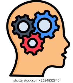 Ícone da mente Ilustração de vetor de cor linear