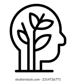 Mind icon outline vector. Woman health. Balance energy