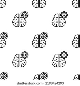 mind icon pattern. Seamless mind pattern on white background.