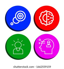 mind icon set. Collection of Thought, Artificial intelligence, Brainstorming, Thinking icons