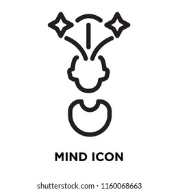 Mind icon vector isolated on white background, Mind transparent sign , line symbol or linear element design in outline style