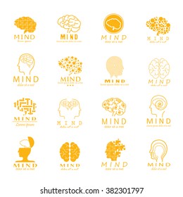 Mind Icons Set - Isolated On White Background - Vector Illustration, Graphic Design. For Web, Websites, Print, Presentation Templates, Mobile Applications And Promotional Materials
