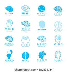 Mind Icons Set Isolated On White Stock Vector (Royalty Free) 389080246 ...