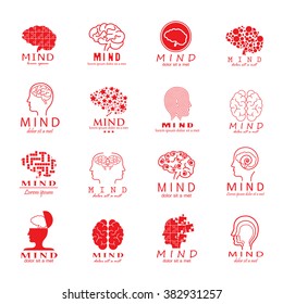 Mind Icons Set - Isolated On White Background - Vector Illustration, Graphic Design. For Web, Websites, Print, Presentation Templates, Mobile Applications And Promotional Materials