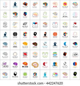 Mind Icons Set - Isolated On White Background - Vector Illustration, Graphic Design. For Web, Websites, Print, Presentation Templates, Mobile Applications And Promotional Materials