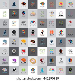 Mind Icons Set - Isolated On Background - Vector Illustration, Graphic Design.