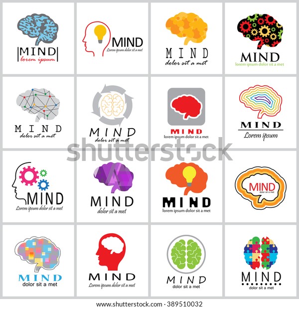 Mind Icons Set Isolated On White Stock Vector (Royalty Free) 389510032 ...