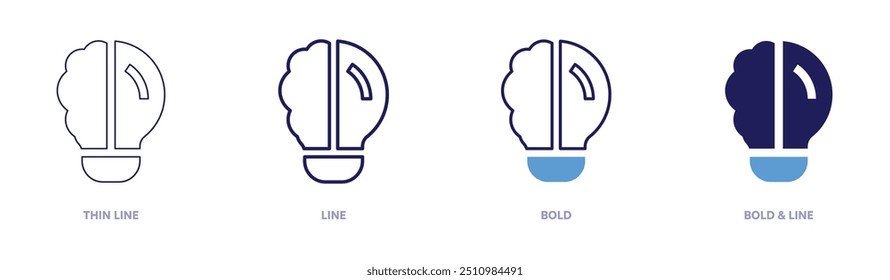 Mind idea icon in 4 different styles. Thin Line, Line, Bold, and Bold Line. Duotone style. Editable stroke.