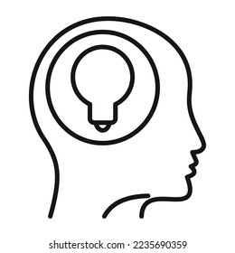 Mind idea icon outline vector. Solution light. Energy power