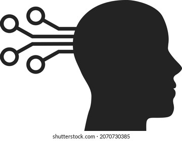 Mind interface icon with flat style. Isolated vector mind interface icon image on a white background.