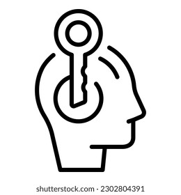 Mind key icon outline vector. Mental emotion. Training eq