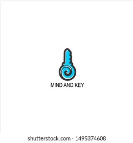 Mind and key logo design element