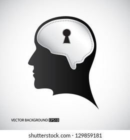 Mind keyhole. EPS10 vector
