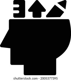 mind knowledge vector glyph flat icon