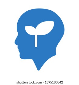 mind leaf glyph double color icon