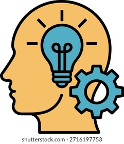 Mente com lâmpada e equipamento como conceito para inovação criativa. Representa imaginação, inspiração, soluções, ideias, ideias e processo de pensamento