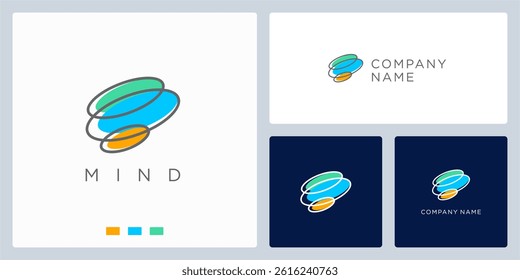 Mind logo design template, abstract brain