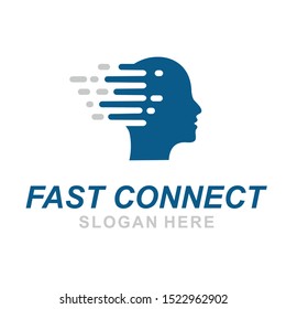 mind logo, fast connection, idea logo and brain logo modern vector inspiration
