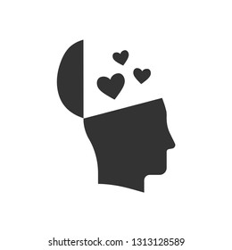 Mind of love icon vector image