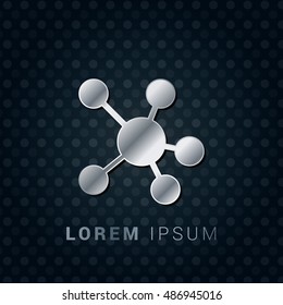 Mind Map 3D Silver/Platinum/Steel Metallic Premium Icon / Logo Design