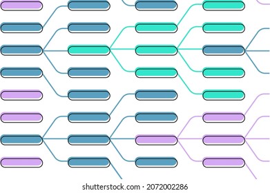 Diagrama de bloques de mapa de la mente para infografía con formularios vacíos. Patrón vectorial transparente