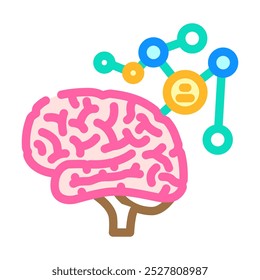 mapa mental brainstorm cor ícone vetor. mapa mental brainstorm sinal. símbolo isolado ilustração