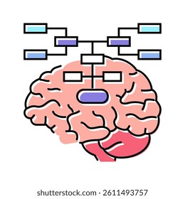 mind map brainstorm color icon vector. mind map brainstorm sign. isolated symbol illustration