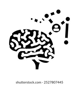 mapa mental glifo brainstorm ícone vetor. mapa mental sinal de brainstorm. símbolo isolado ilustração