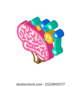 mapa da mente brainstorm ícone isométrico vetor. mapa da mente brainstorm sinal. símbolo isolado ilustração