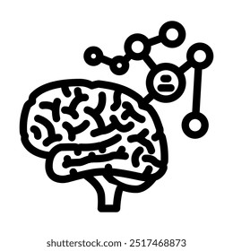 mapa da mente ícone da linha do brainstorm vetor. mapa da mente sinal do brainstorm. símbolo de contorno isolado ilustração em preto