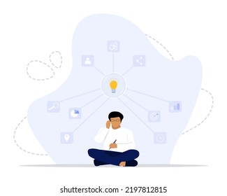 Mind map concept illustration. Suitable for web landing page, ui, mobile app, editorial design, flyer, banner, and other related occasion.