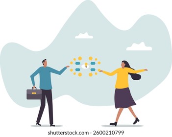 Mind map diagram for idea research, plan or thinking for solution to solve problem, visualization or prioritize, decision making concept,business concept.character for design