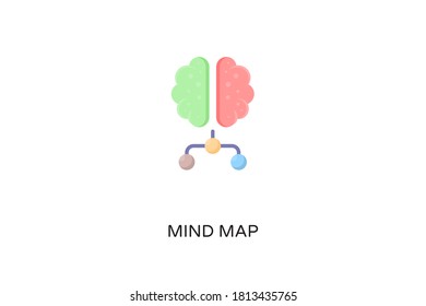 Mind Map flat icon in vector. Logotype