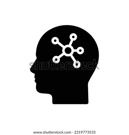 mind map in head like cognitive function icon. concept of experience or neural connections or smart research. flat modern simple cartoon logotype graphic design element isolated on white background