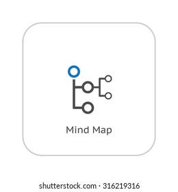 Mind Map Icon. Business Concept. Flat Design. Isolated Illustration.