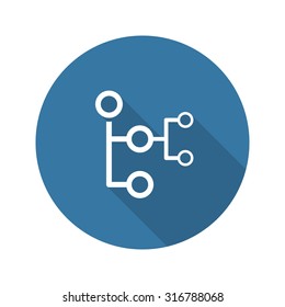 Mind Map Icon. Business Concept. Flat Design. Isolated Illustration. Long Shadow.