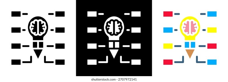 Mind Map Icon Of Glyph Style vector