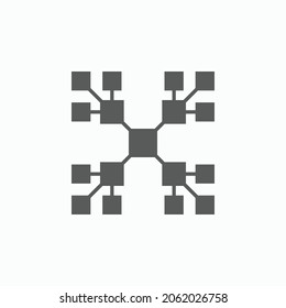 mind map icon, infographic vector