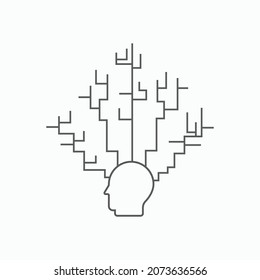 icono de mapa de mente, vector infográfico