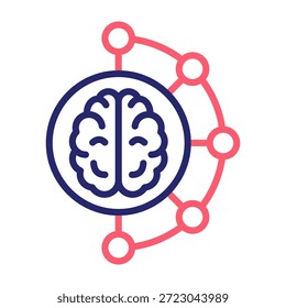 Mind Map Icon Line Color Style Vector Illustration