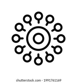 Icono Mind Map. Línea Mind y icono de glifo, datos y análisis, signo de persona, ilustración vectorial.