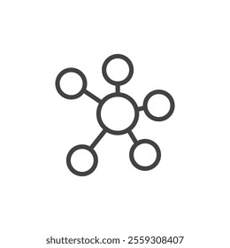Mind map icon Logo symbol outline set