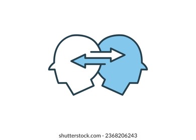 Icono de Mind Map. icono relacionado con el pensamiento crítico. adecuado para el diseño de sitios web, aplicación, interfaces de usuario, imprimible, etc. Estilo de icono de línea plana. Diseño de vector simple editable