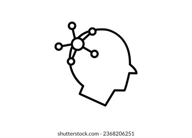 Icono de Mind Map. icono relacionado con el pensamiento crítico. adecuado para el diseño de sitios web, aplicación, interfaces de usuario, imprimible, etc. Estilo de icono de línea. Diseño de vector simple editable