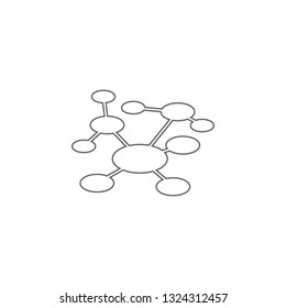 mind map icon. Simple thin line, outline vector of charts and diagrams icons for UI and UX, website or mobile application